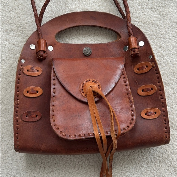Handmade Tan Leather Mini Bag - Picture 2 of 6